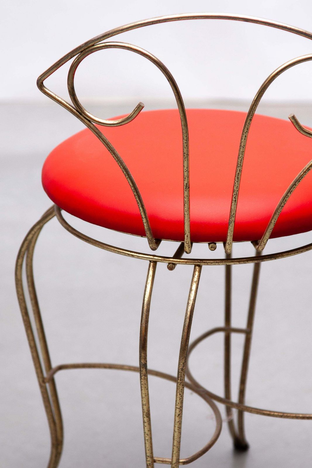 Brass Vanity Chair, France 1950 photo buy