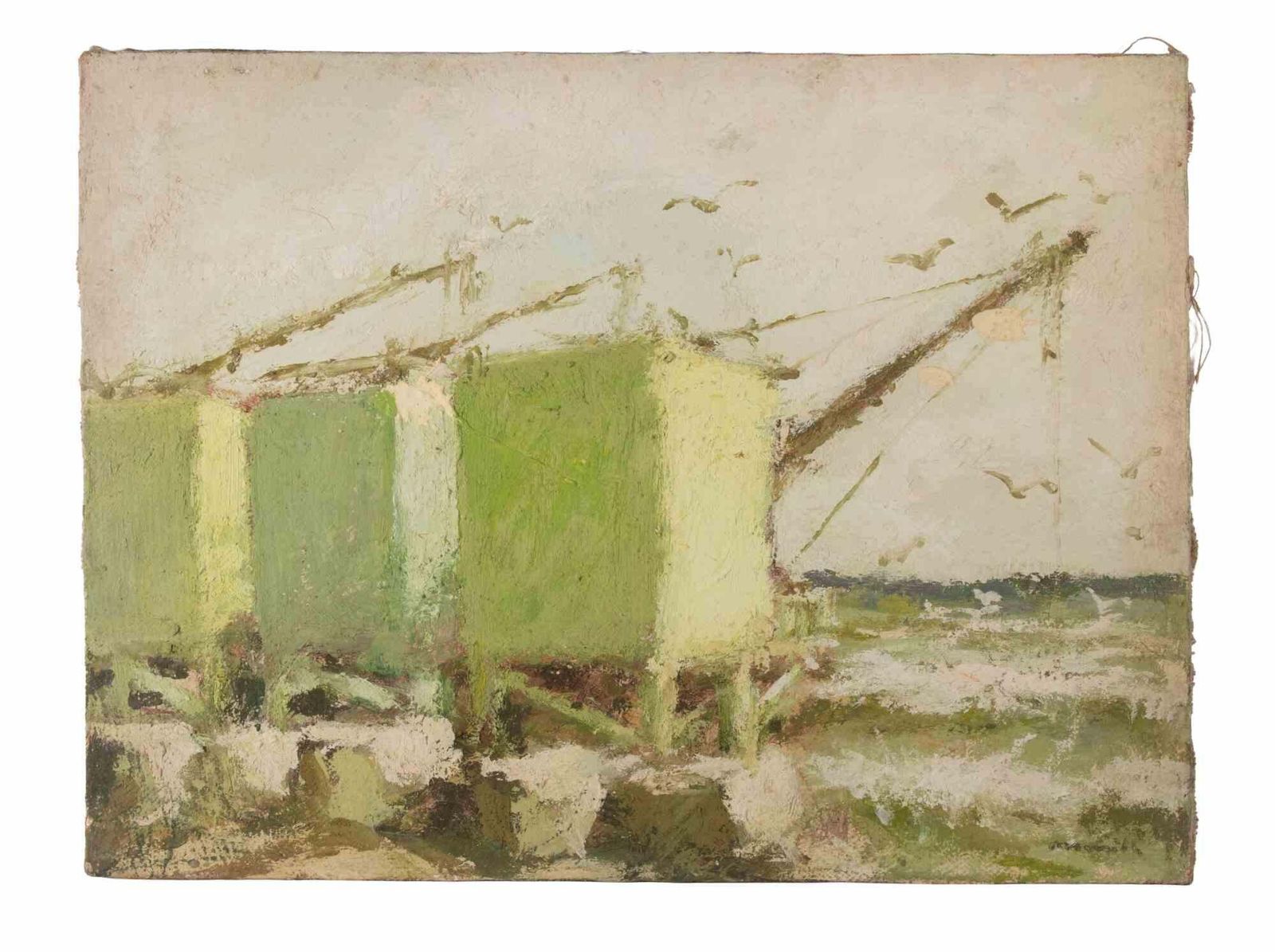 Franco Marzilligreen Overflows   Oil Painting By Franco Marzilli   1970s1970s
