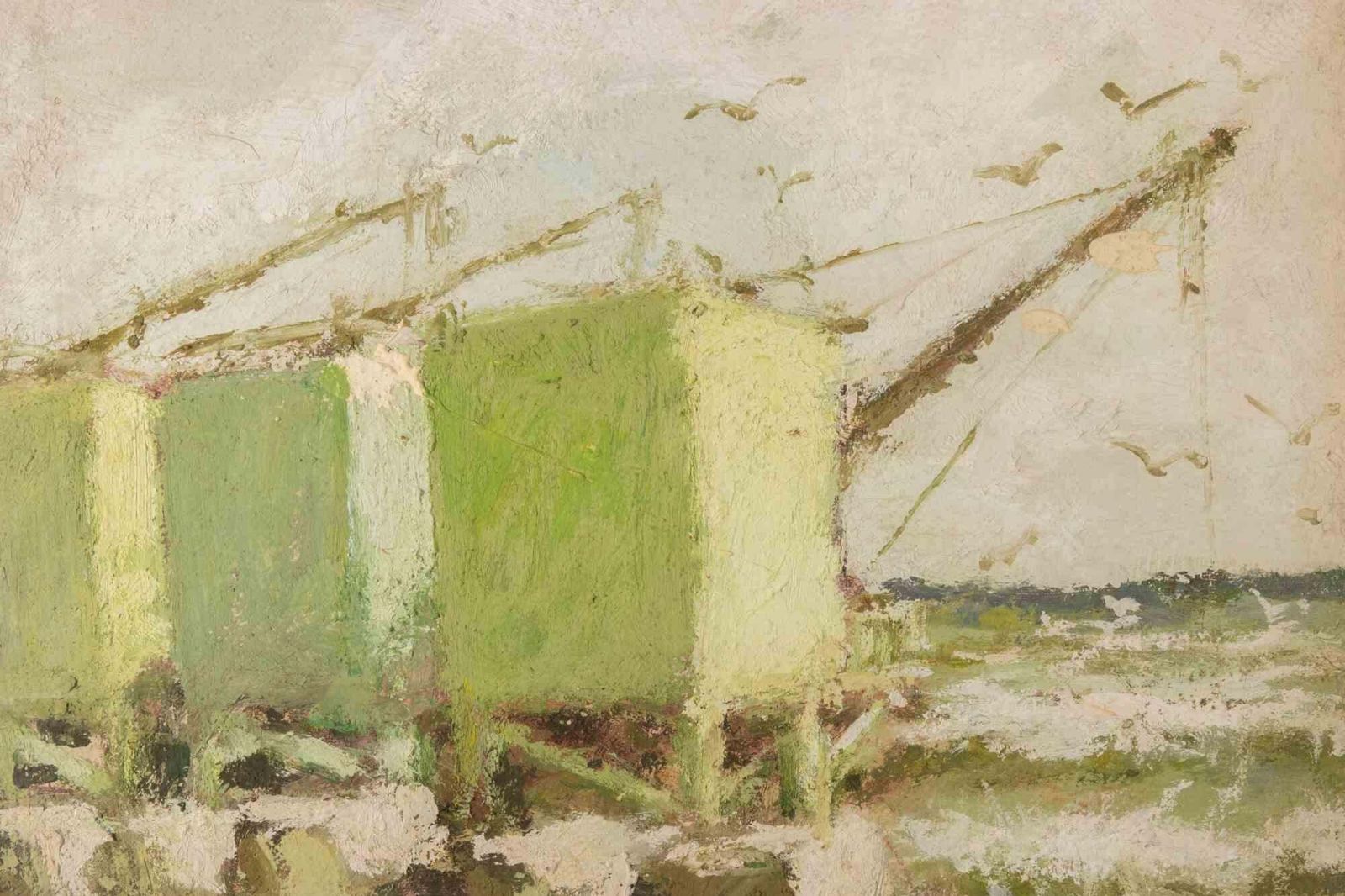Franco Marzilligreen Overflows   Oil Painting By Franco Marzilli   1970s1970s photo for sale