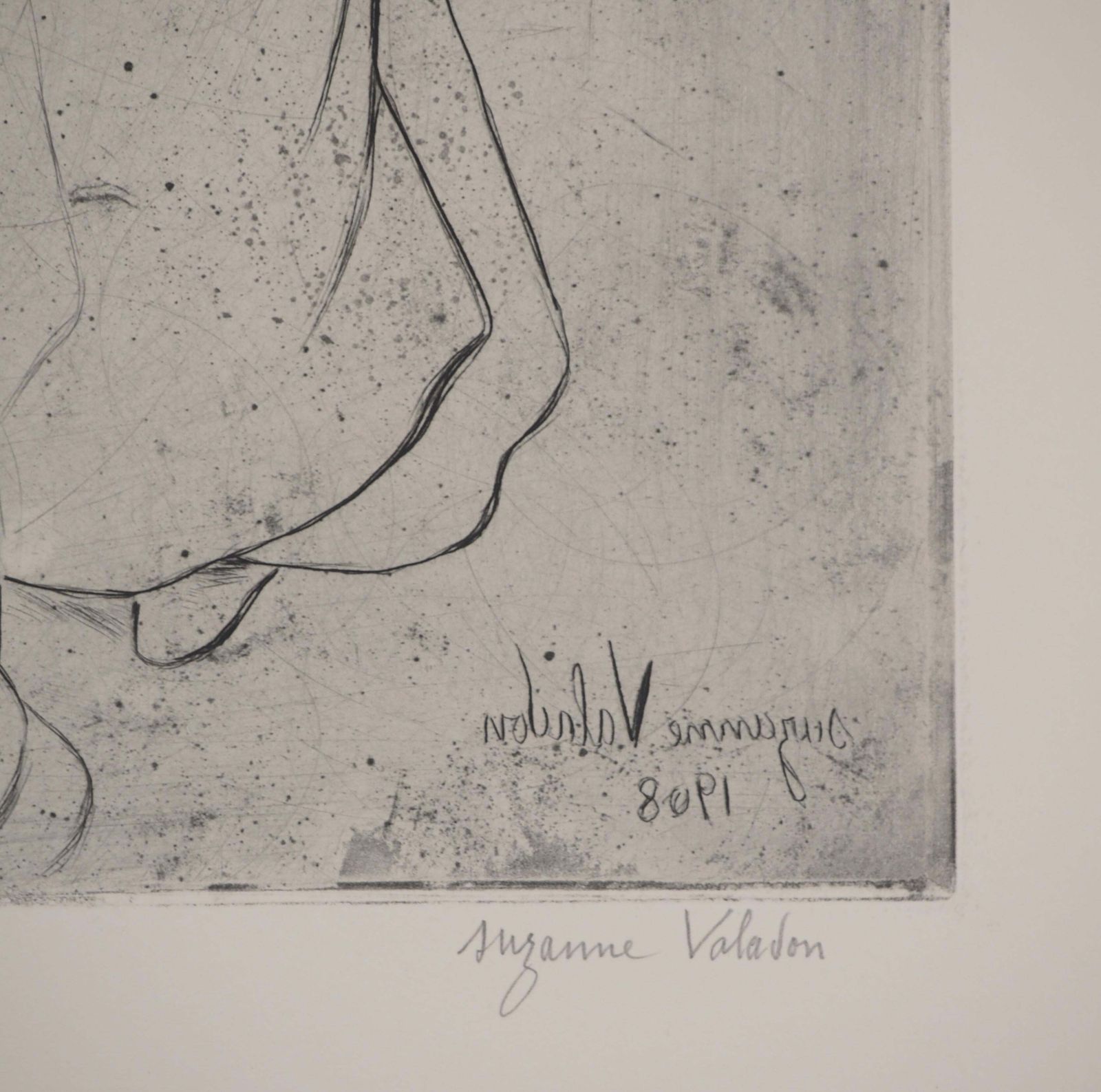Suzanne Valadongrandma And Little Boy   Original Etching Signed (Petrides #E18)1932 photo furniture