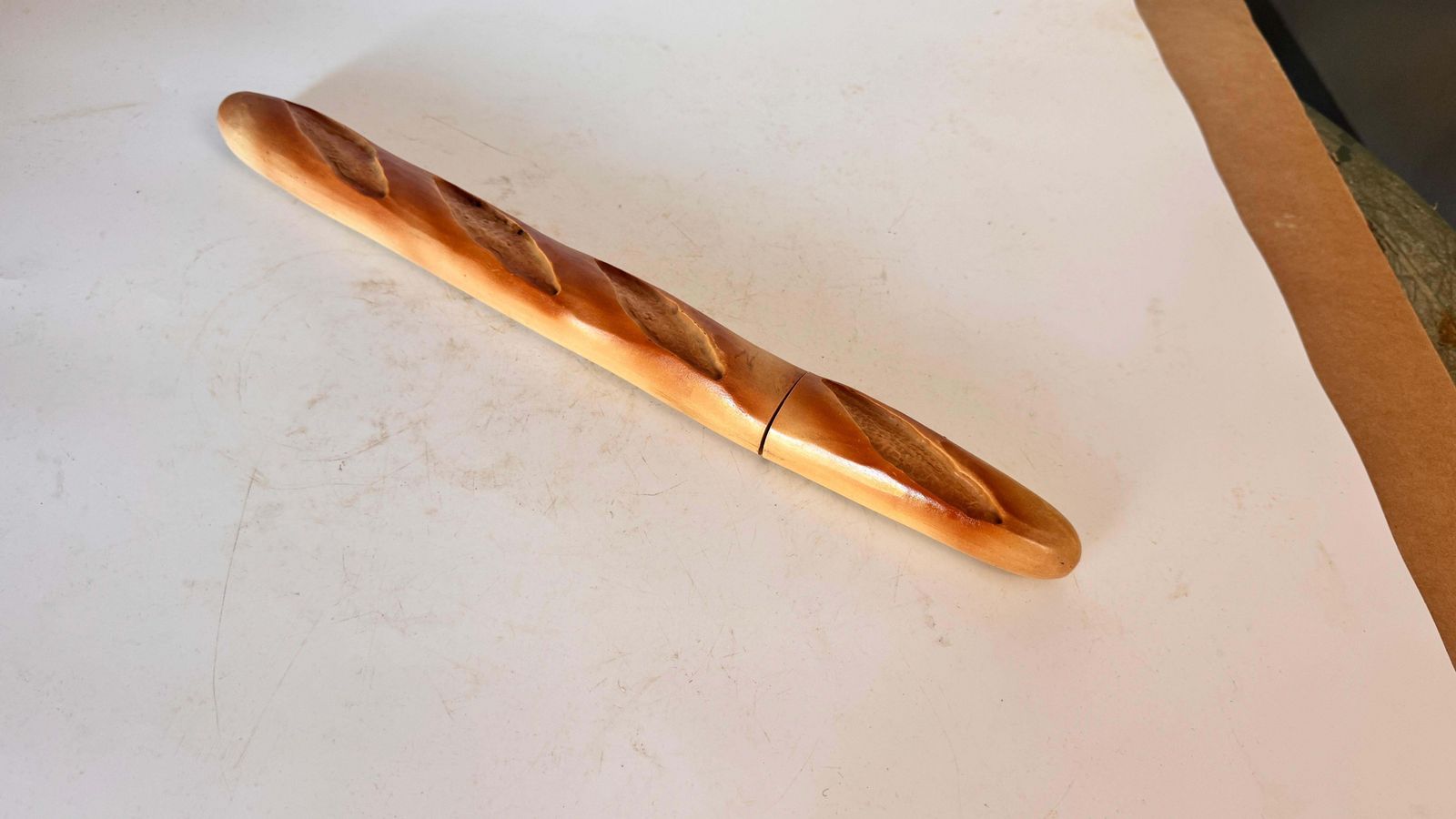French Baguette Knife – Wood & Metal Trompe L’œil – France, 20th Century photo Home Decor