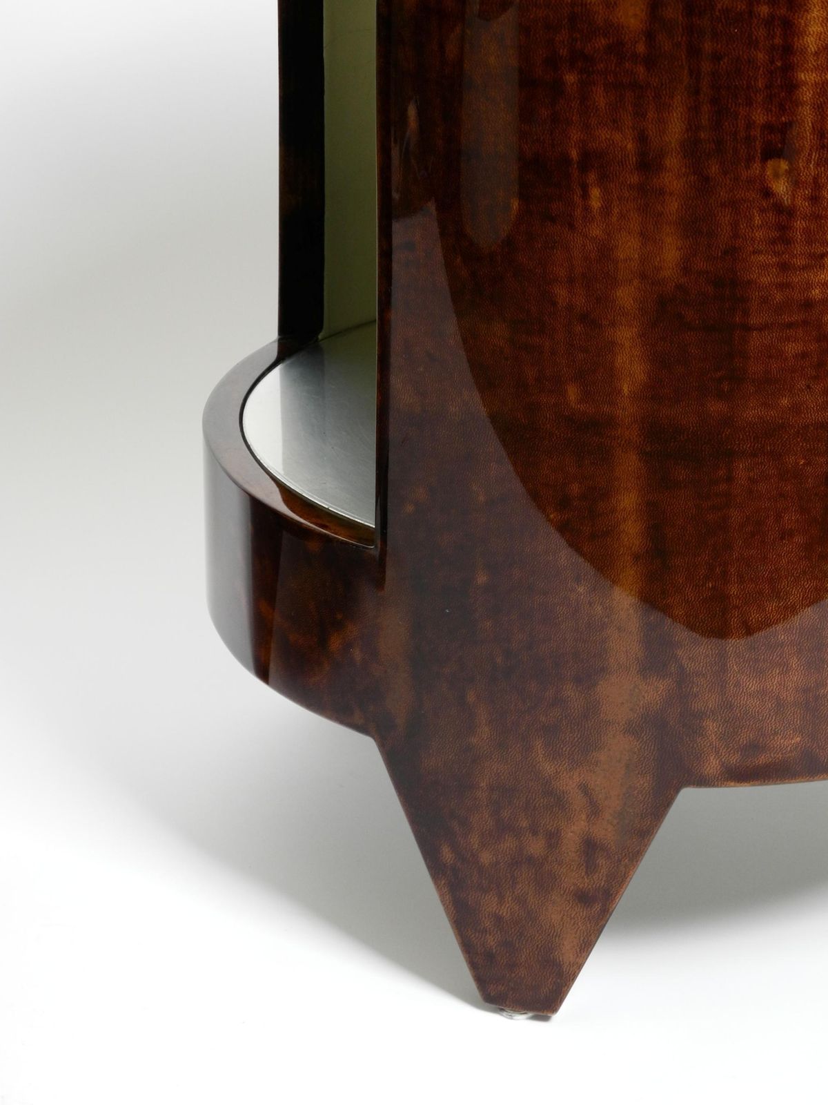 Two 90s Coffee Tables "Night&Day" By Tura Made Of Wood Covered With Goatskin photo vintage