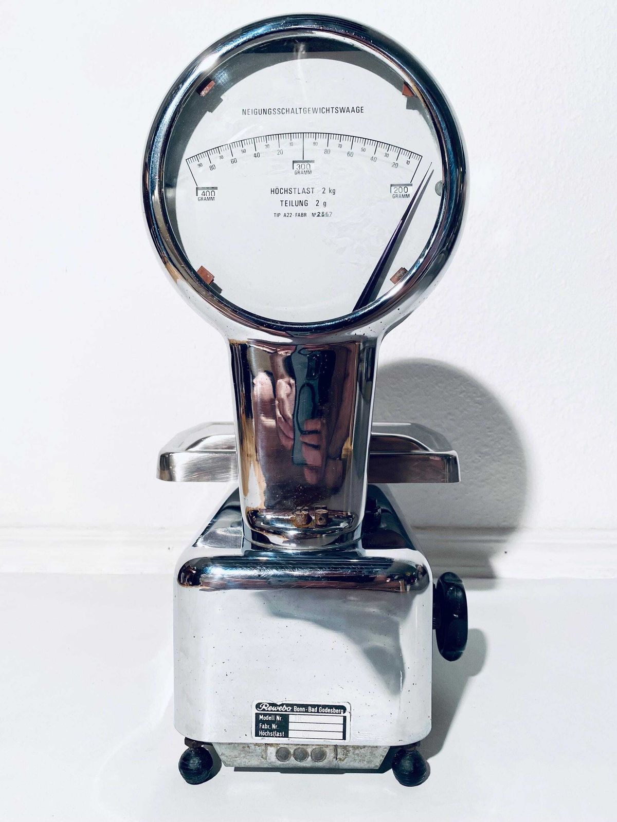 1950s Large Silver Rewebo Shop Professional Scale Tn2 / Mid Century Kitchen Decor Germany photo vinterior