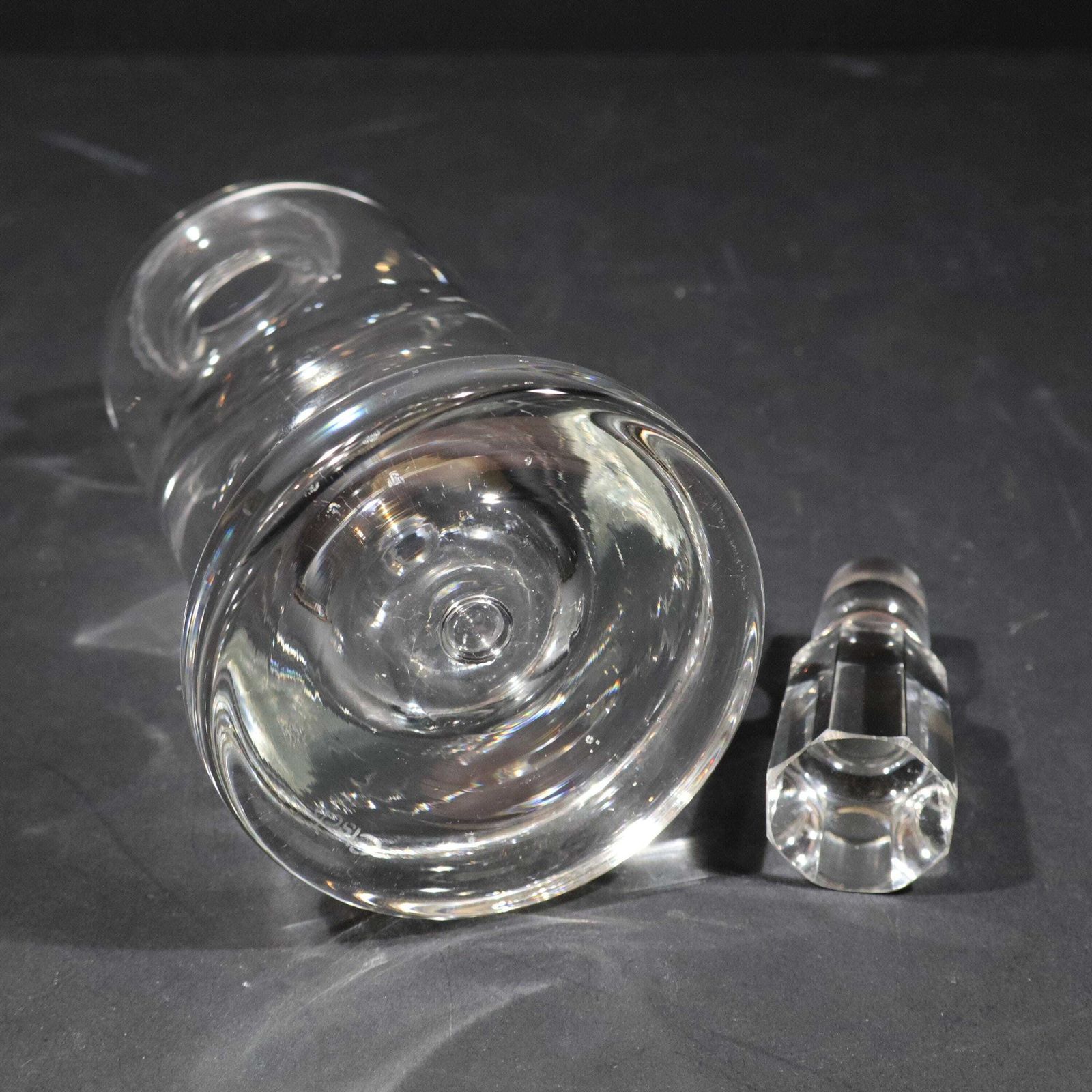 photo for sale Vintage German Crystal Whiskey Decanter With Stopper, 1960s
