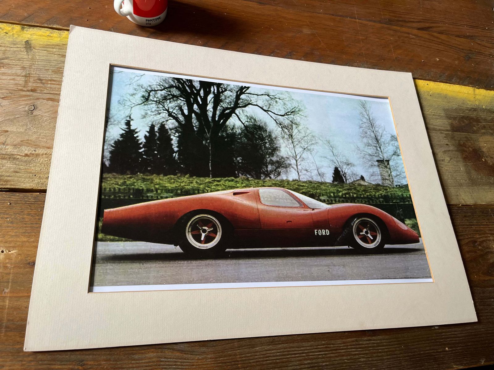 Ford Gt40 Vintage Race Car Poster 1970s photo for sale