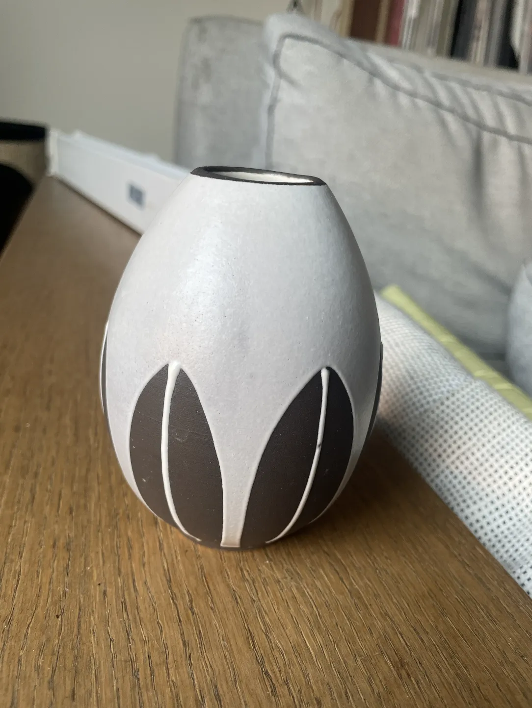 C1954 Mid Century Schlossberg Lotus Liesel Spornhauer West German Pottery Vase photo for sale