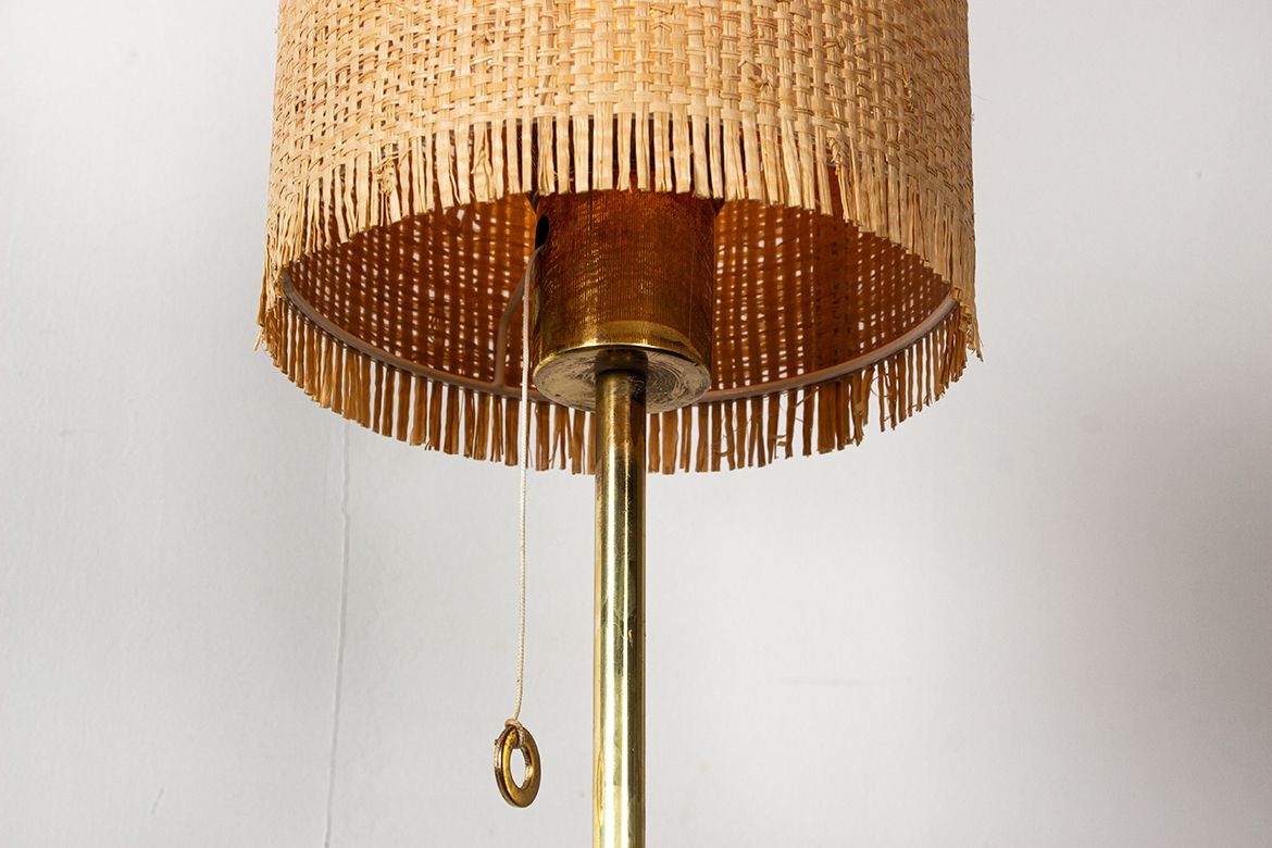 Swedish Brass Floor Lamp, Cast Iron Base, Model G 019 By Bergboms 1960. photo buy