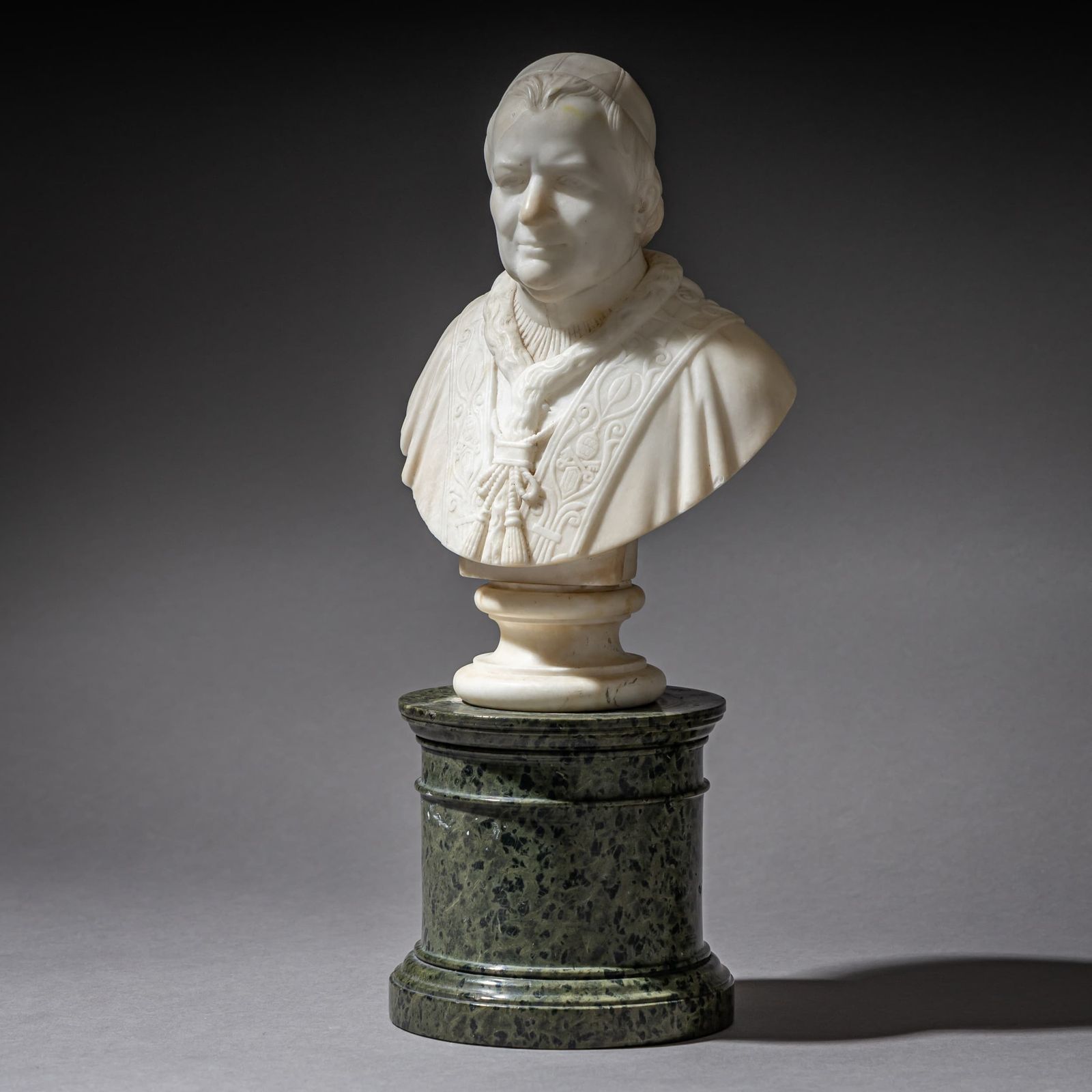 Marble Bust Of Pope Pius Ix On A Serpentine Base, Rome, Circa 1846/47 photo vinterior