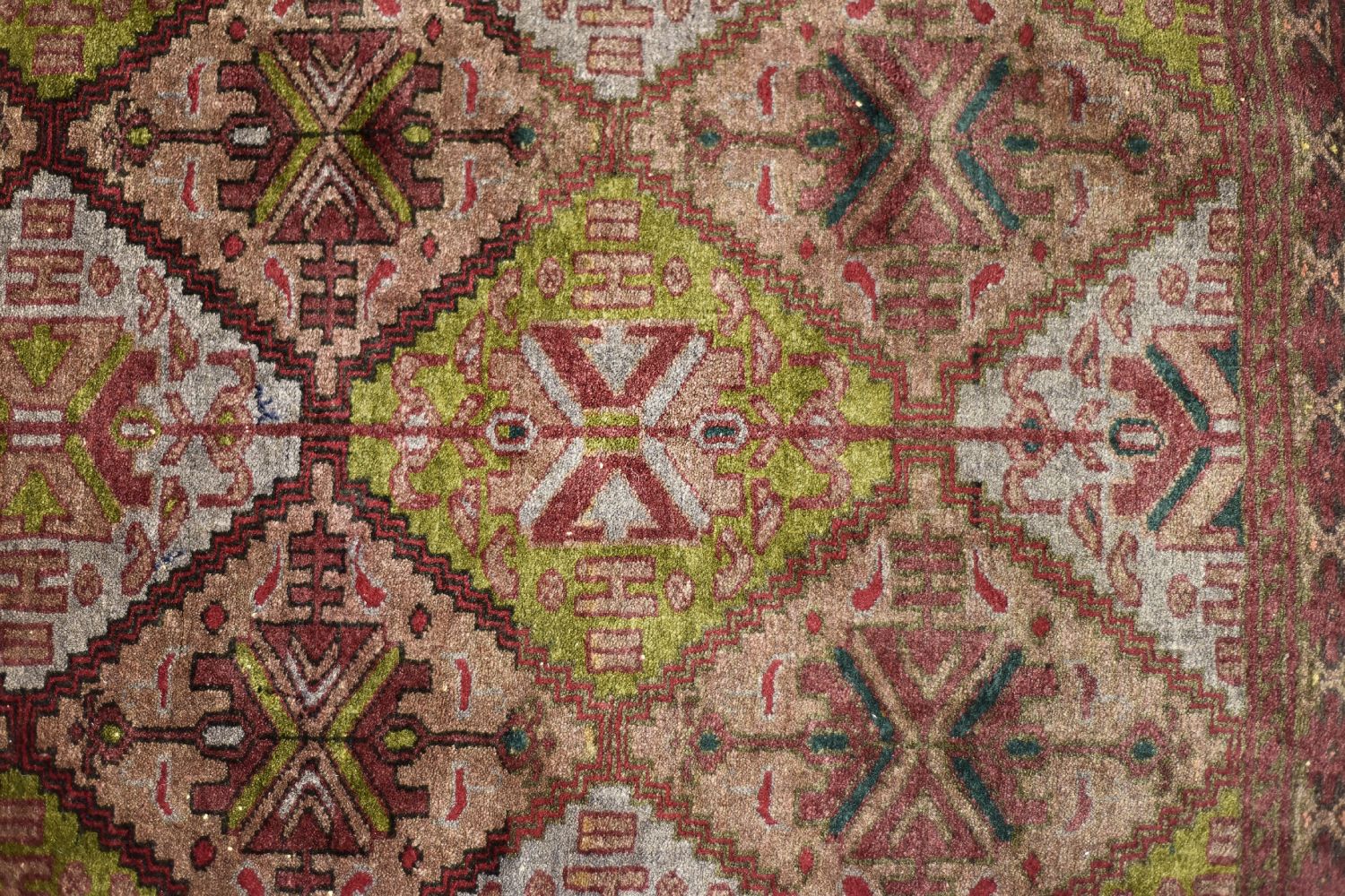 Vintage Hand Woven Oriental Turkmen Ersari Rug, 1950s photo Textiles