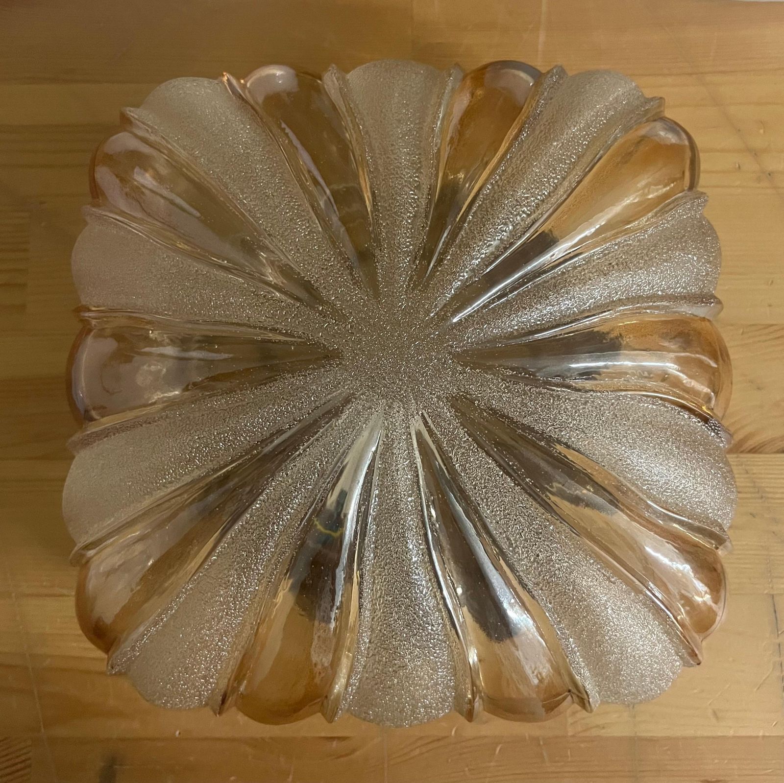 German Midcentury Pair Of Glass Flush Mounts By Wila Leuchten, 1970s photo furniture