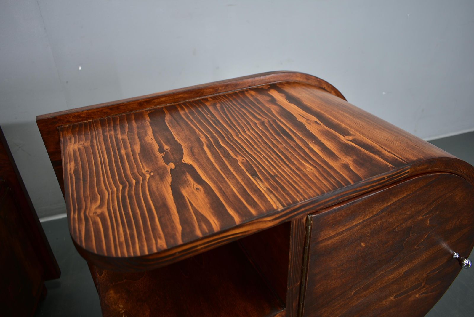 photo furniture 1935s Pair Of Rare Art Deco Bedside Tables, Czechoslovakia