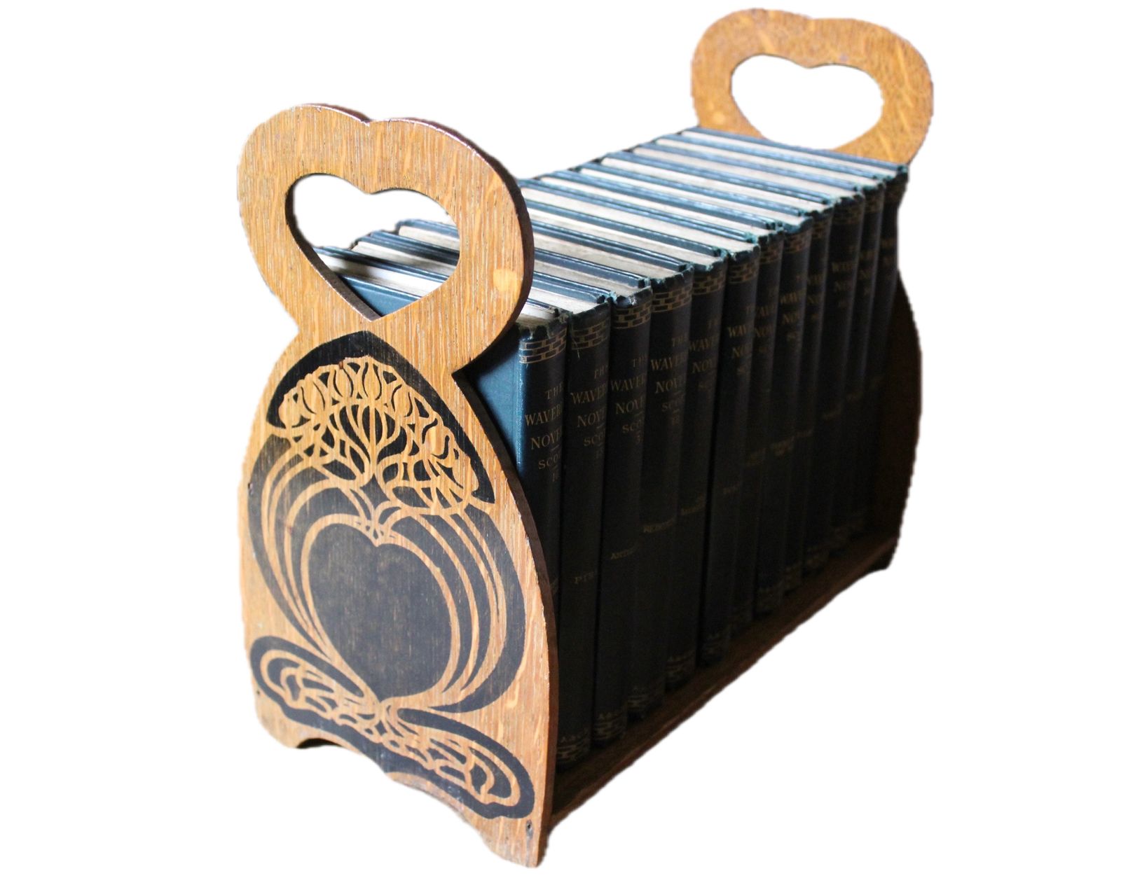 Arts And Crafts Stencilled Book Trough In Oak photo 250.0