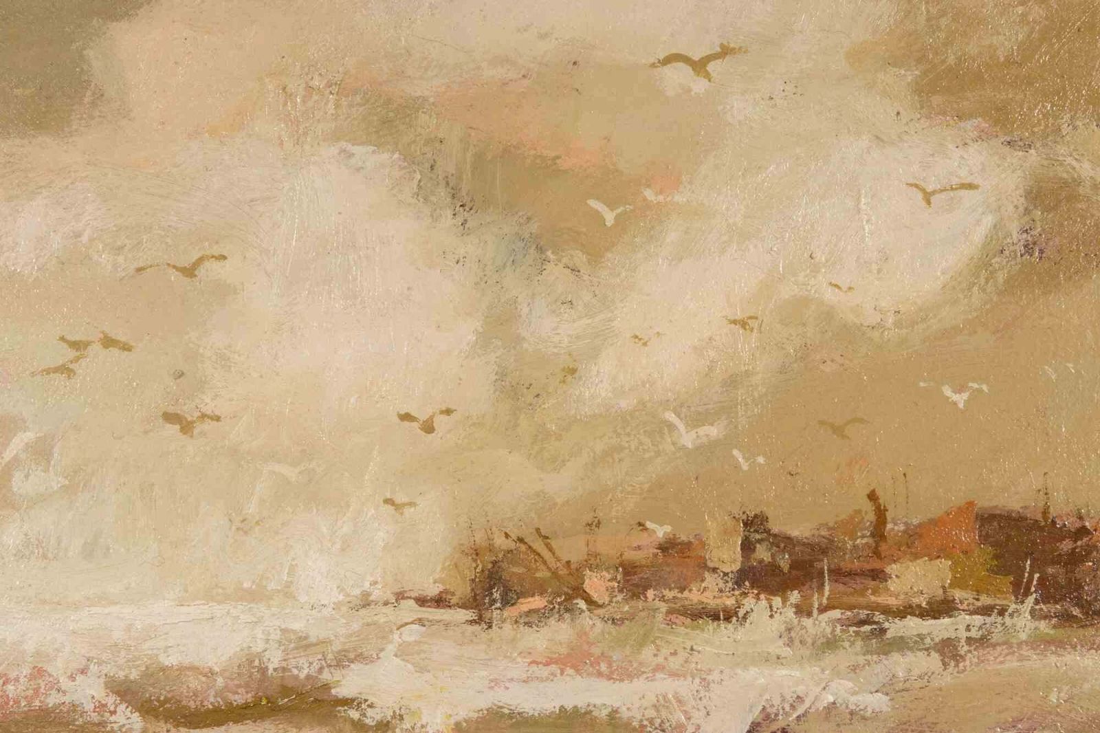 Franco Marzilli View Of The Bay   Oil Painting By Franco Marzilli   1970s 1970s photo for sale