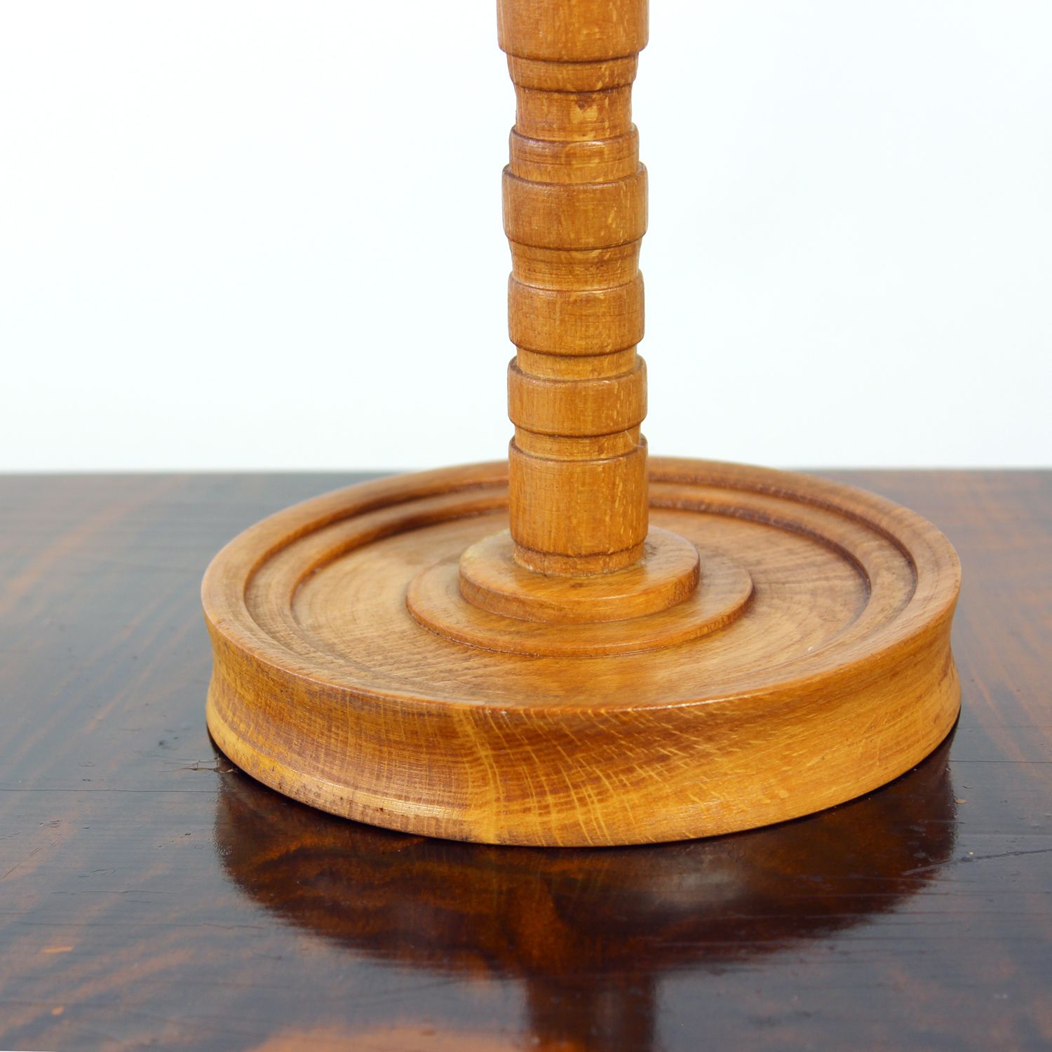 Mid Century Wooden Candle Holder, Czechoslovakia, 1950s photo vintage
