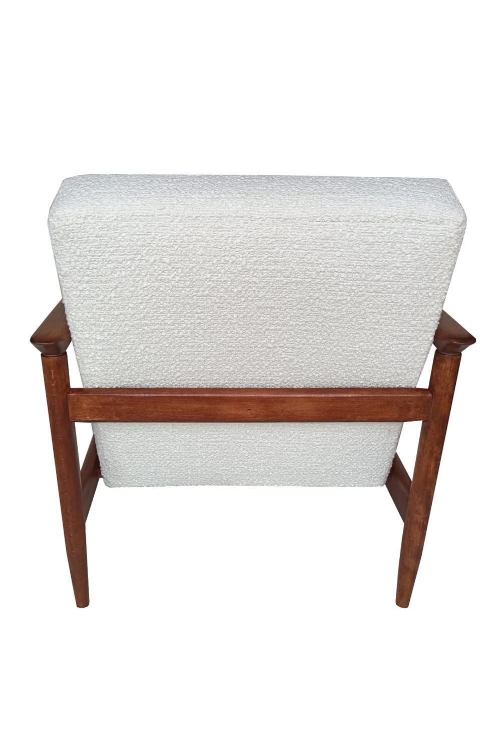 Furniture Pair Of Mid Century White Boucle Armchairs, Gfm 142, Edmund Homa, Europe, 1960s photo