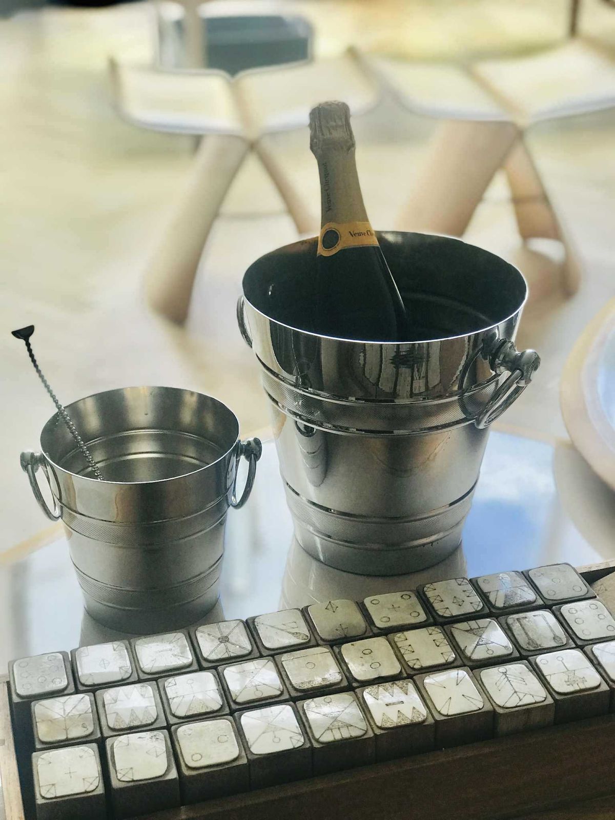 photo for sale Champagne Bucket And Ice Bucket Letang Remy France Vintage Bottle Bucket Ice Bucket Two Handles Man Cave Gift Stainless Steel Wine Cooler