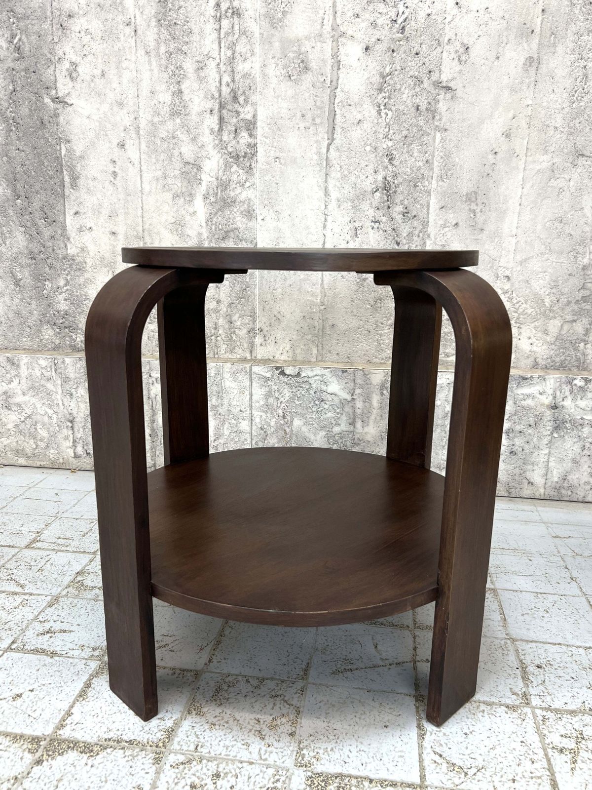 Dark Wooden Art Deco Gueridon Side Table photo furniture