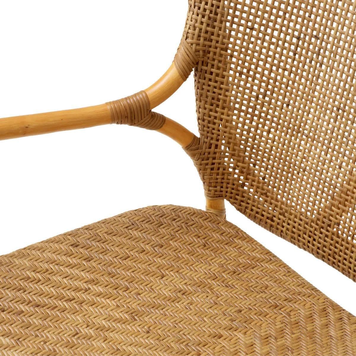 Pair Of Modern Rattan Chairs In A Honey Finish. photo Furniture
