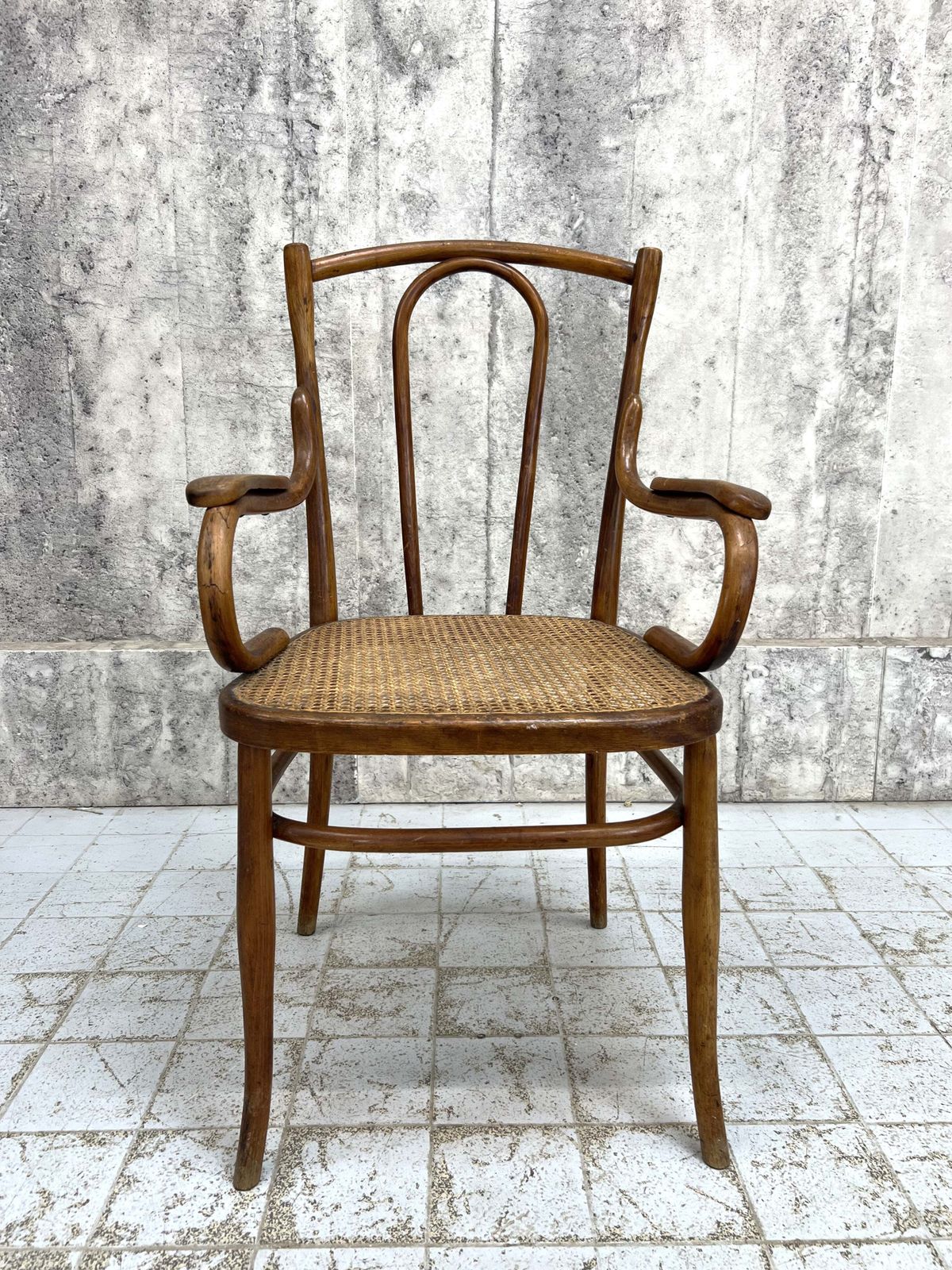 Individual Bentwood French Bistro Chair Carver With Cane Seat photo Furniture
