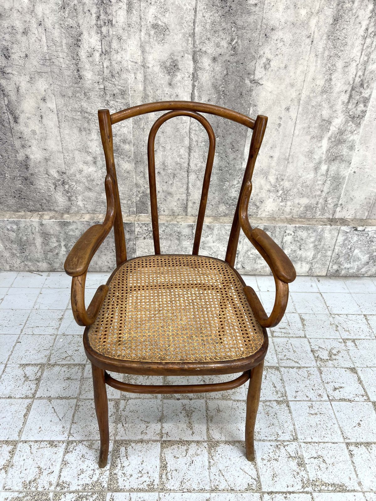 Individual Bentwood French Bistro Chair Carver With Cane Seat photo 175.0