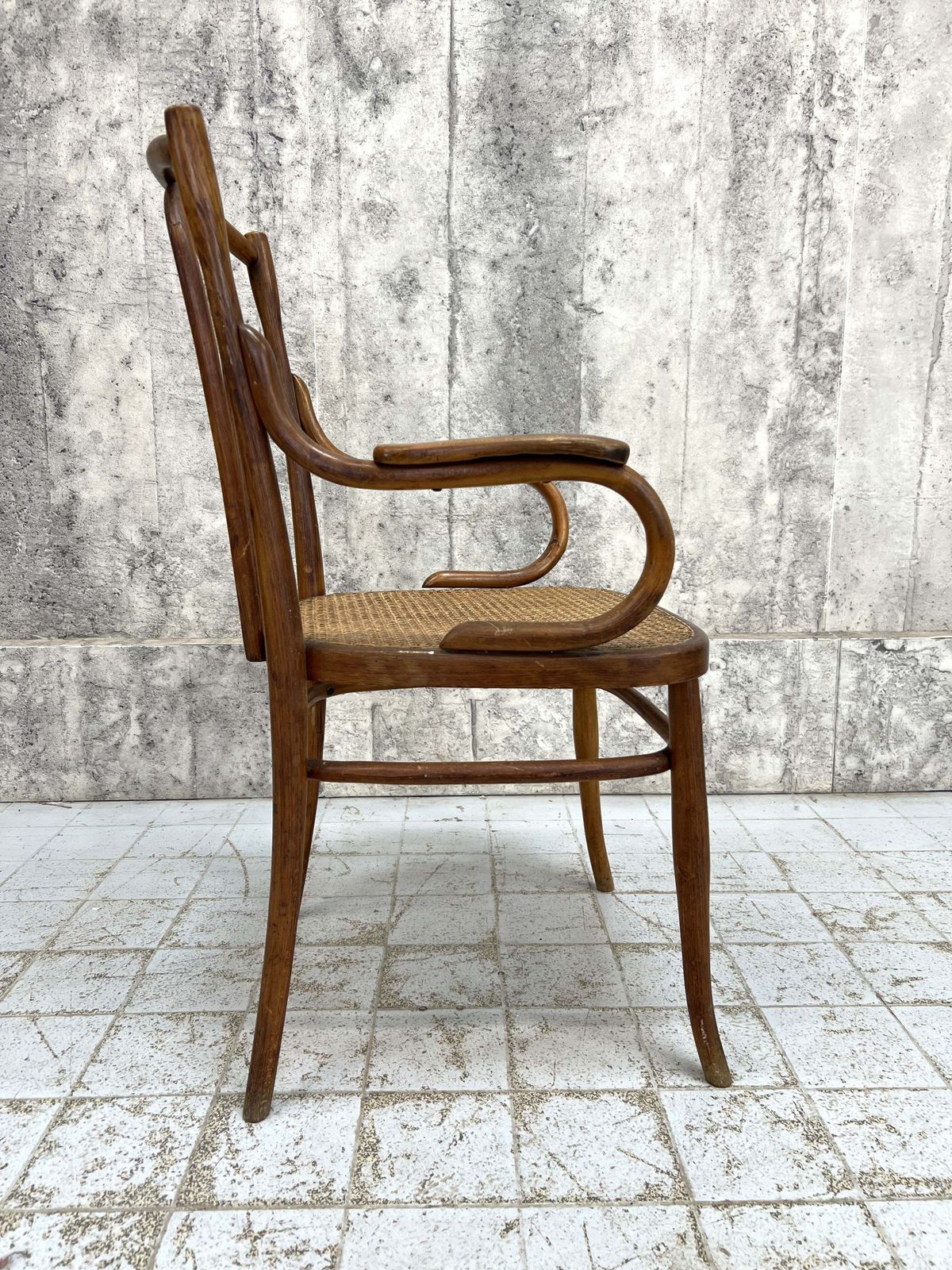 Individual Bentwood French Bistro Chair Carver With Cane Seat photo buy