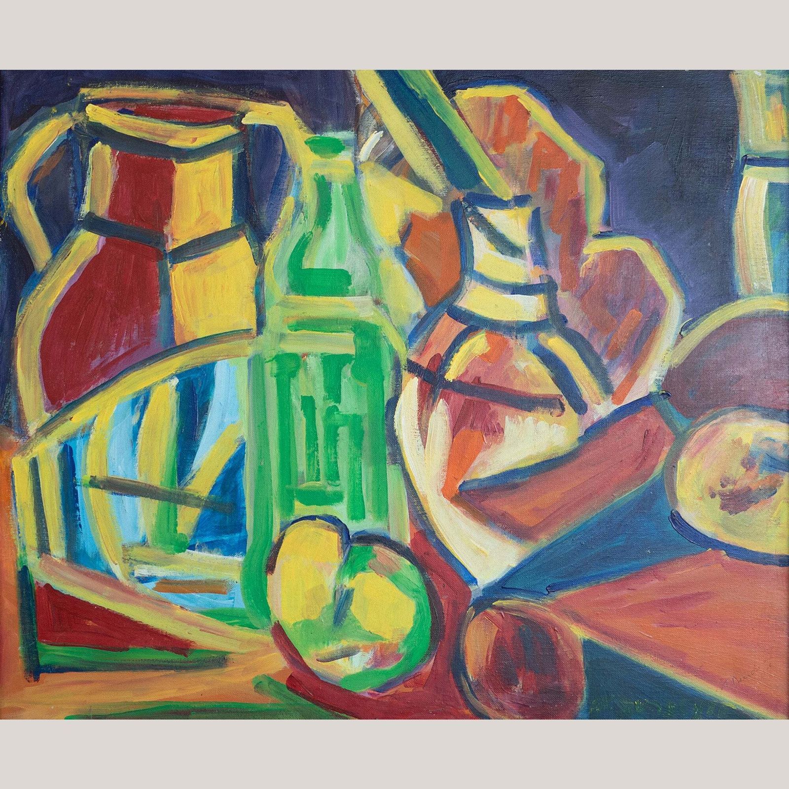 Still Life With Bottles And Fruit   Karl Schmidt Rottluff   Follower