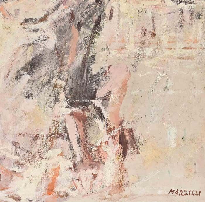 Franco Marzilli Ballerina   Oil Painting By Franco Marzilli   1970s photo for sale