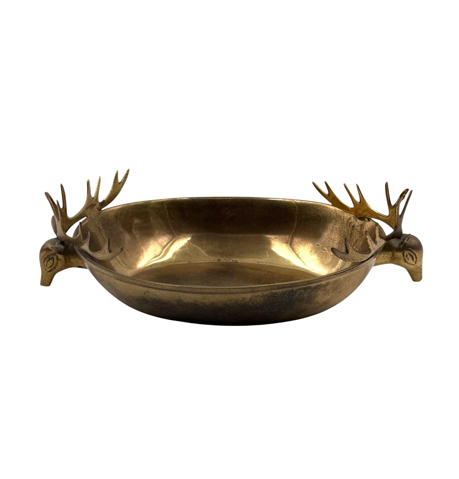 photo buy Mid Century Modern Brass Deers Centerpiece / Bowl, France 1970s
