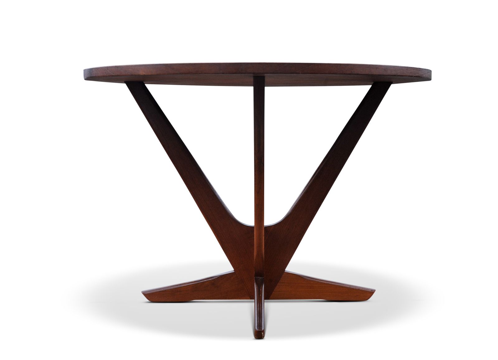 Georg Jensen Kubus Radial Teak Coffee Table, Raised On Intersecting V Shaped Supports Made In Denmark photo furniture