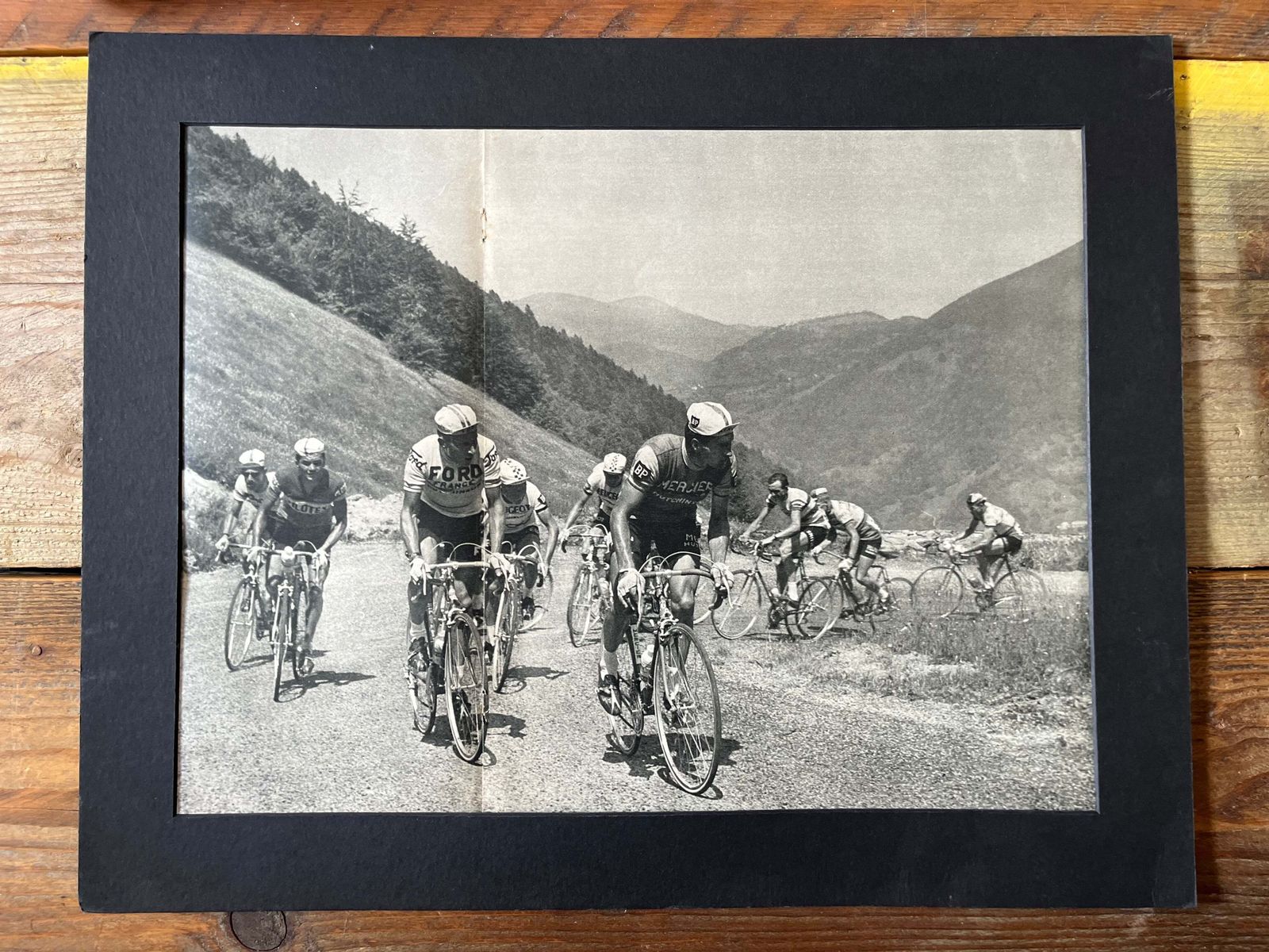 Vintage Cycling Print   Tour De France, Jacques Anquetil Raymond Poulidor Pyrenees photo furniture