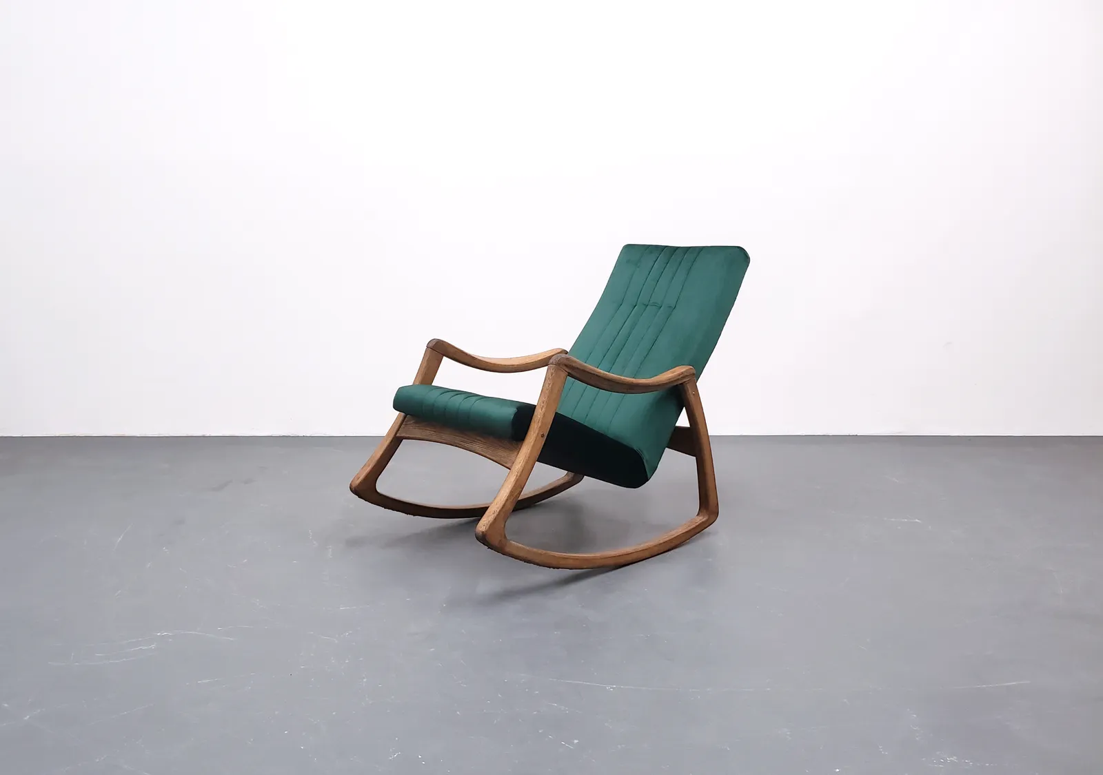 1960 Rocking Chair By Ton In Royal Greenvelvet photo 1150.0