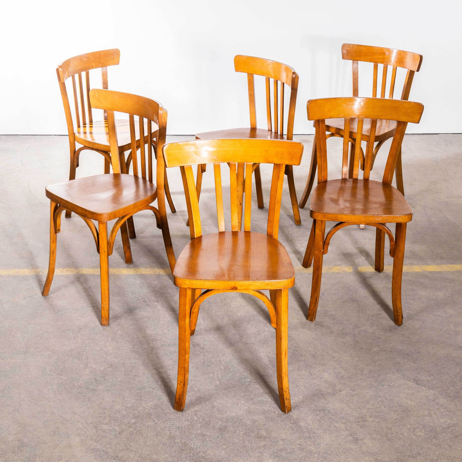 photo furniture 1950's Baumann Honey Simple Bentwood Dining Chair   Set Of Four