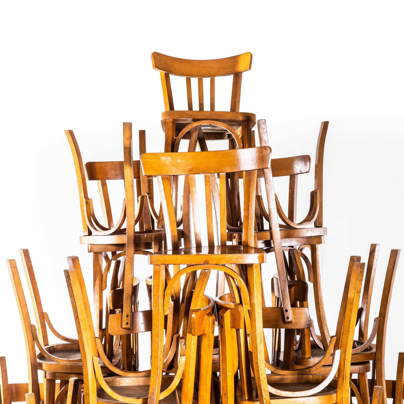 photo for sale 1950's Baumann Honey Simple Bentwood Dining Chair   Set Of Four