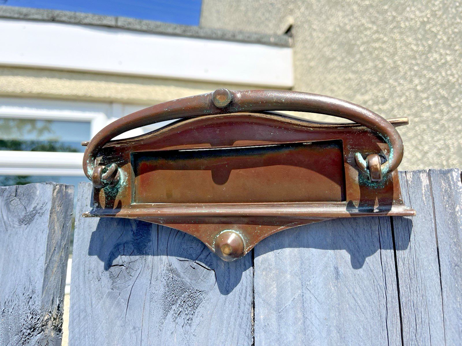 Reclaimed Antique Art Nouveau Bronze Door Knocker Mail Letter Box Posting Slot photo buy