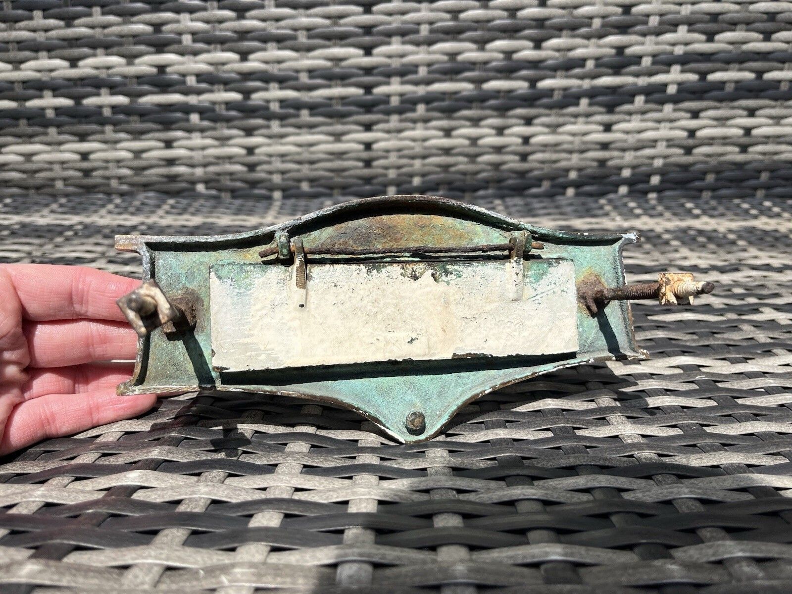 photo vinterior Reclaimed Antique Art Nouveau Bronze Door Knocker Mail Letter Box Posting Slot