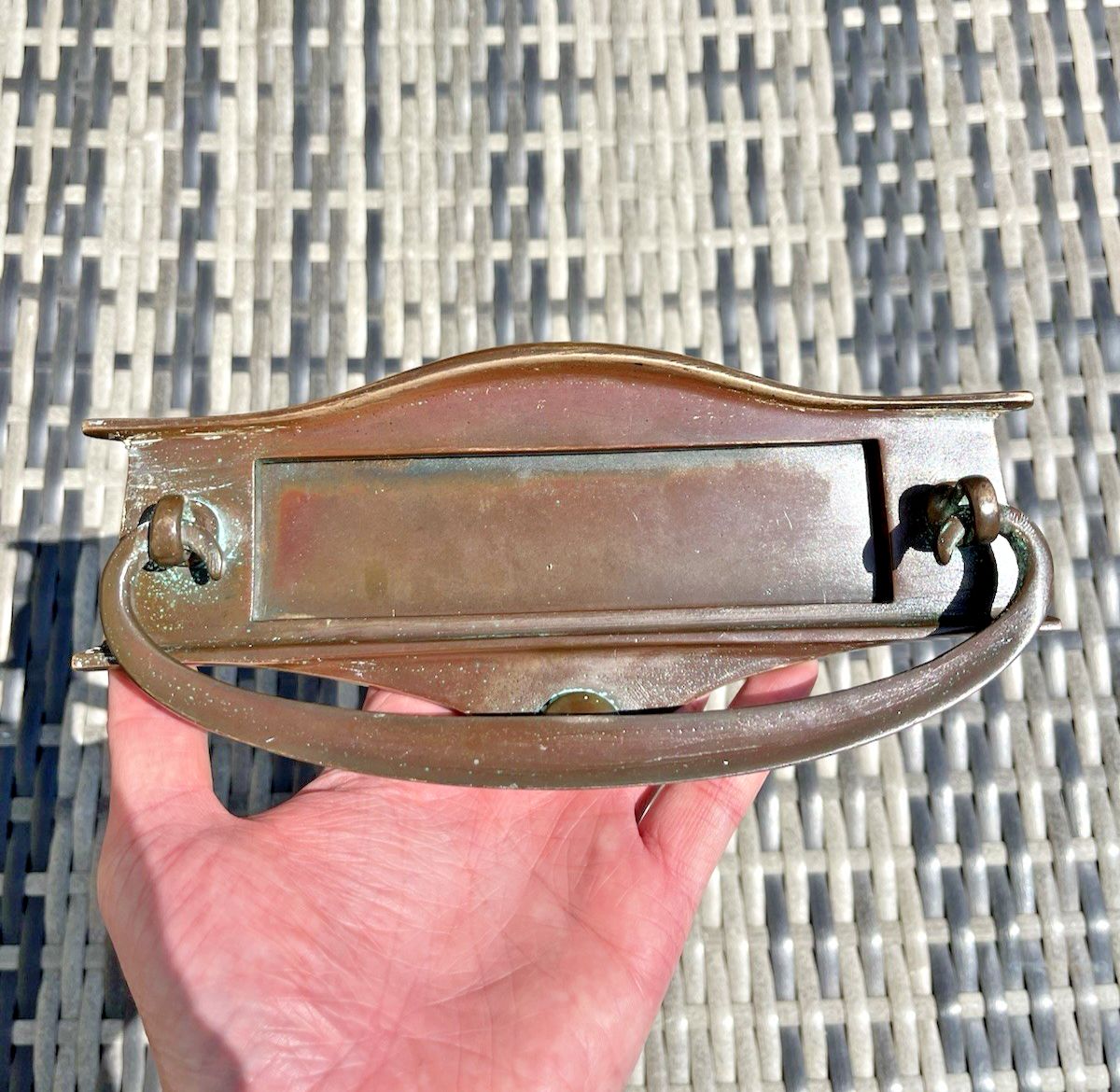 photo buy Reclaimed Antique Art Nouveau Bronze Door Knocker Mail Letter Box Posting Slot