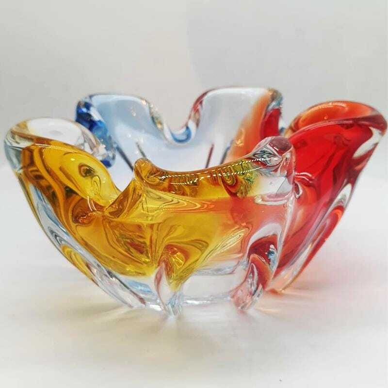 1960s Catch All, Ashtray Or Empty Pocket In Murano Glass. Made In Italy. photo furniture
