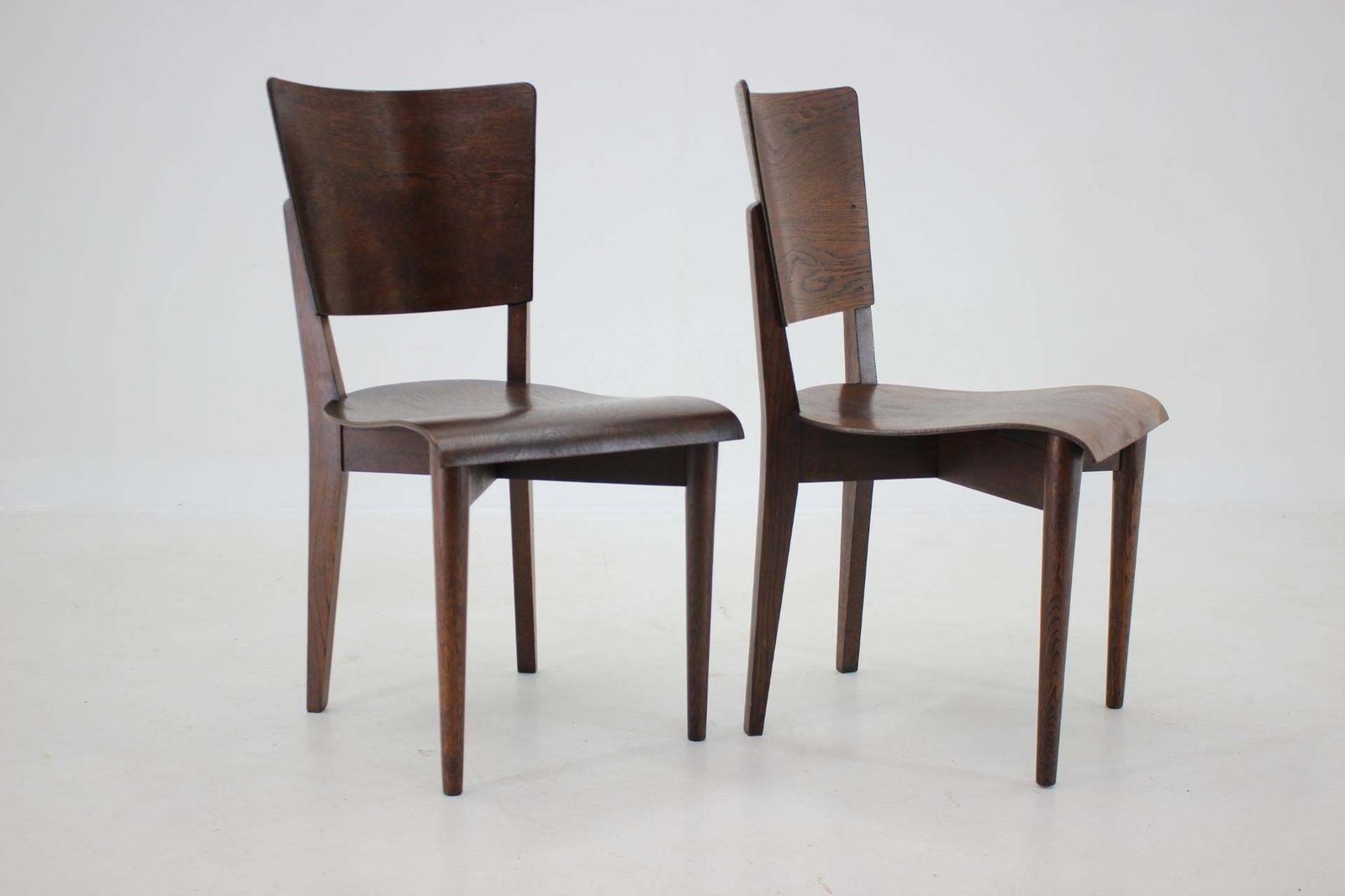 1950s Pair Of Rare J.Halabala Side Chairs By Up Zavody, Brno photo for sale