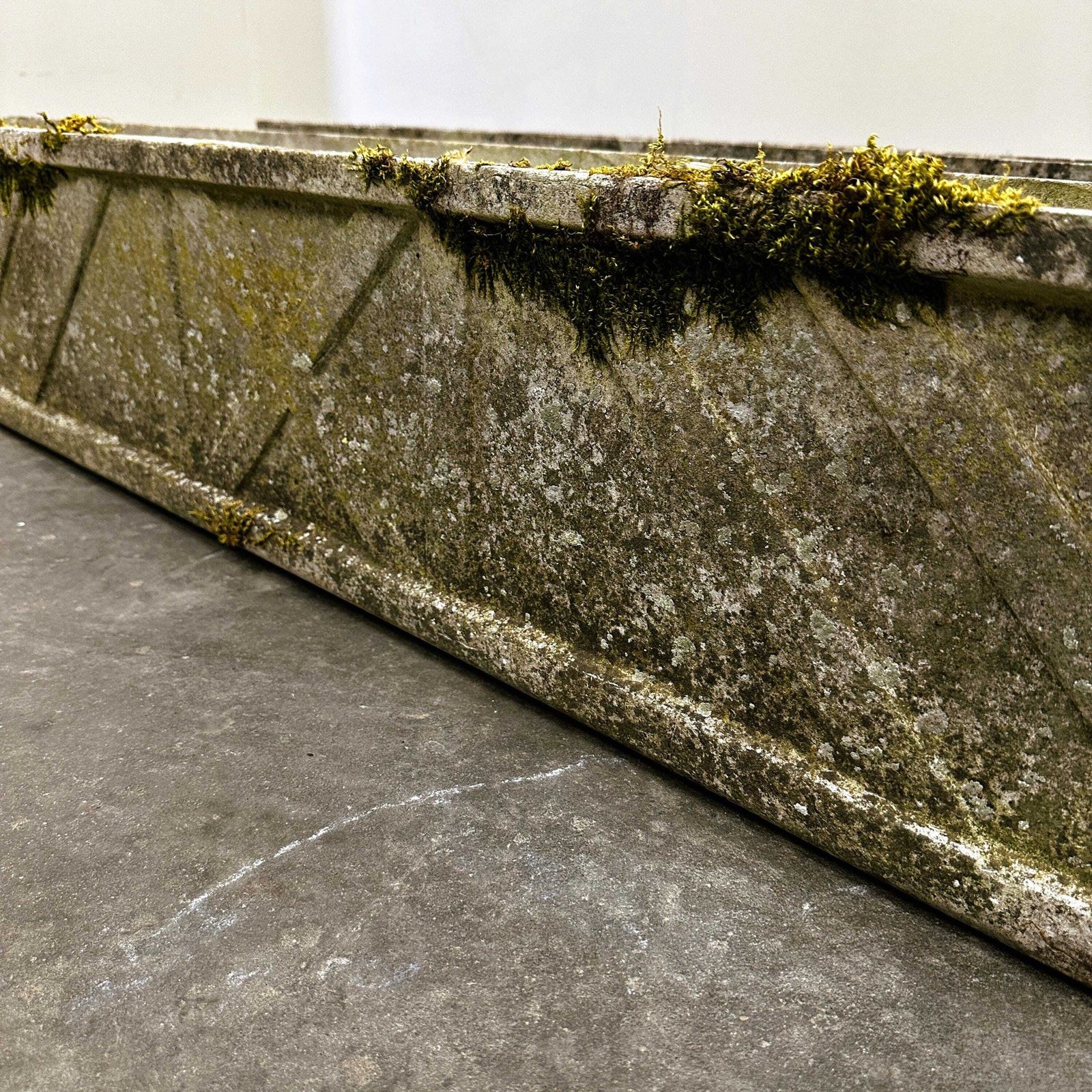 Vintage Lightweight Concrete Planter With Diagonal Relief, 1960s photo vintage