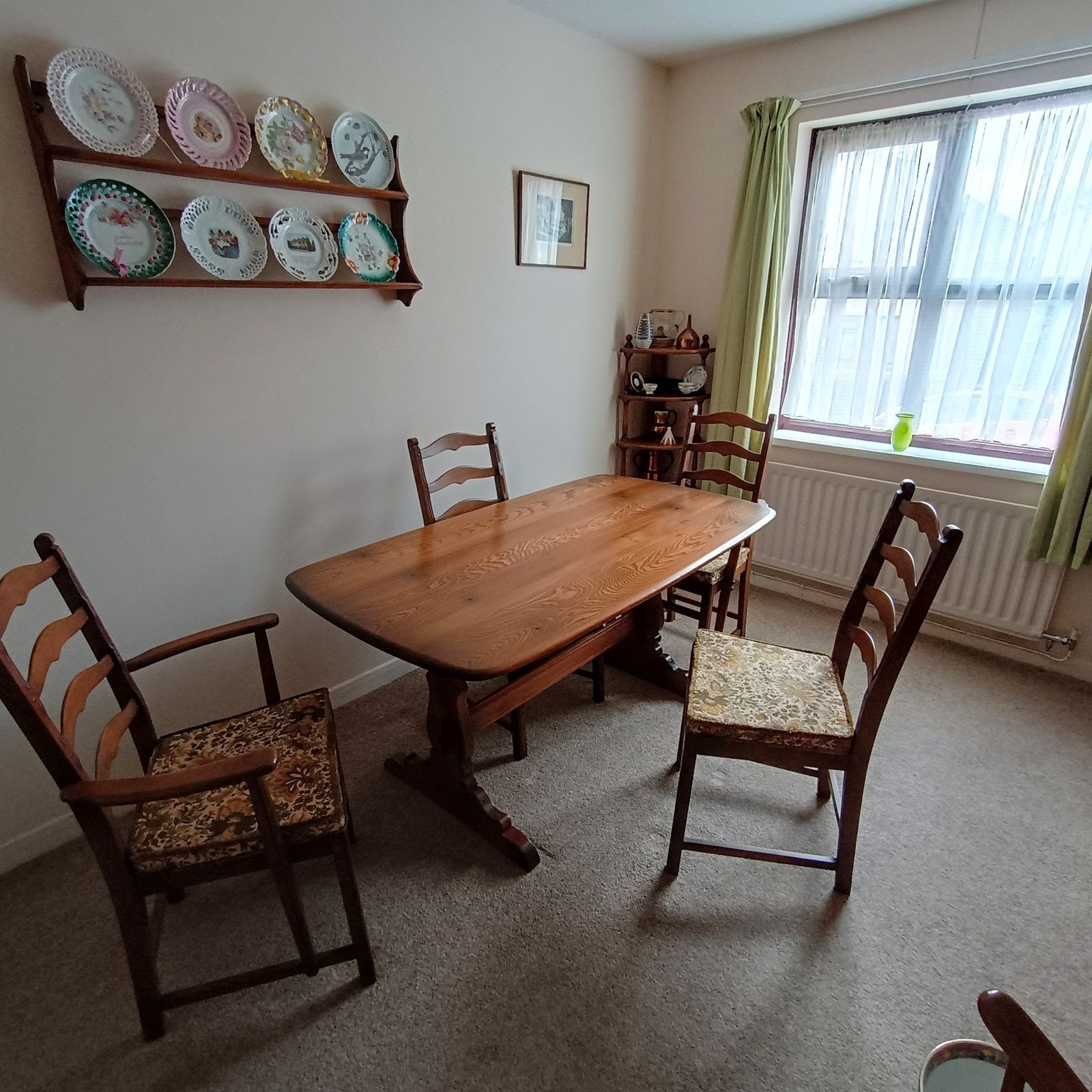 photo furniture Ercol Refectory Dining Table And Four Dining Chairs (All Golden Dawn)