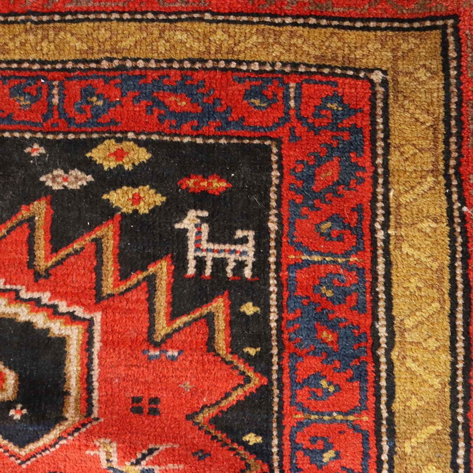 Antique Asian Carpet Cotton Wool Thin Knot 165 X 43 In photo vinterior