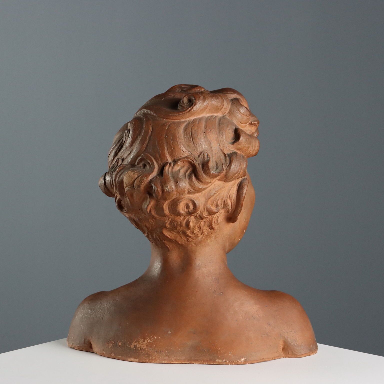 Antique Bust Of Boy Terracotta Signed A. Menchi Art XX Century photo buy