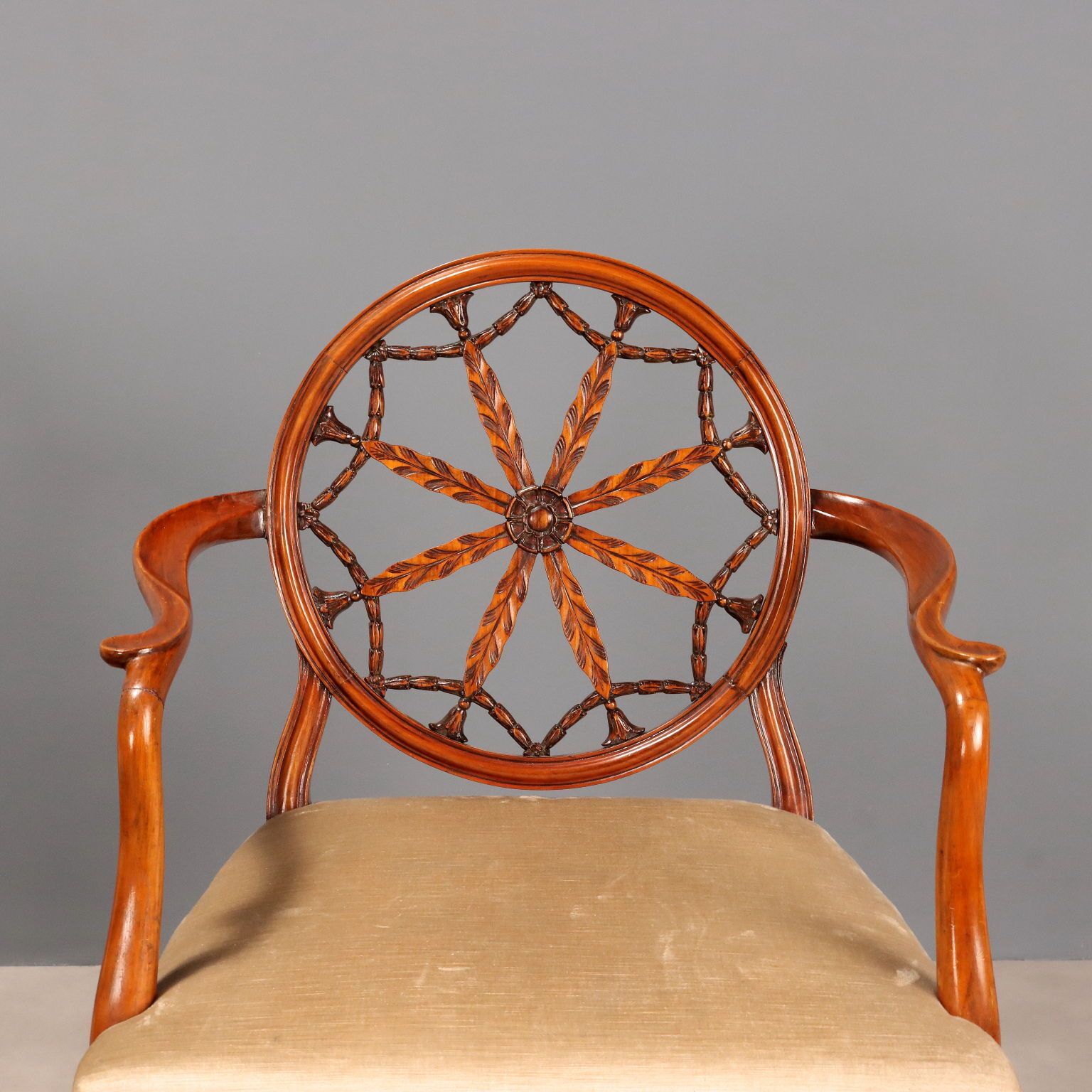Antique Armchairs Cherrywood Fabric United Kingdom XX Century photo 990.0