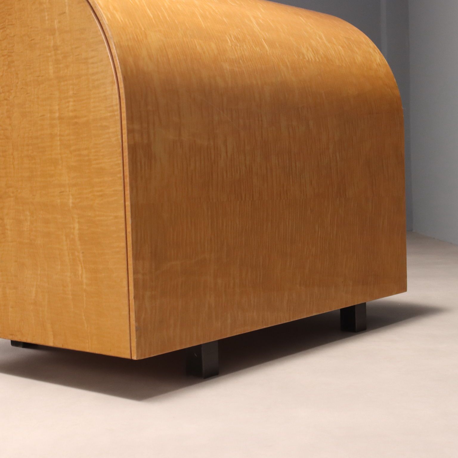 photo for sale Saporiti Bauletto Cabinet Design Giovanni Offredi Burl Veneer 1970s