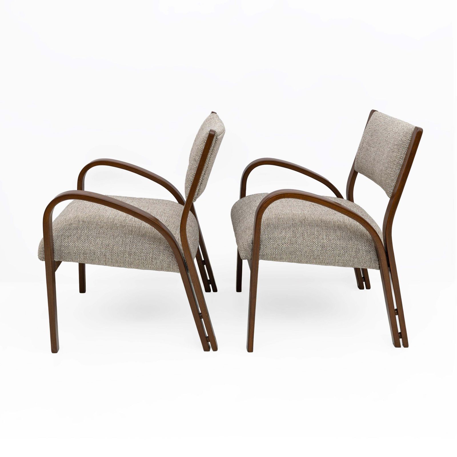 Art Dèco Italian Fabric Two Armchairs And Small Sofa, 1930s photo vintage