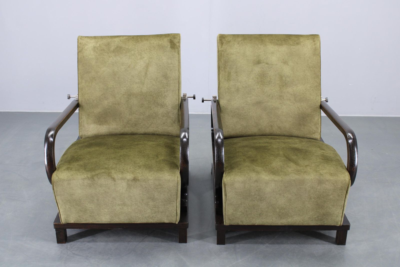 1930s Rare Restored Adjustable Art Deco Armchairs, Czechoslovakia photo buy