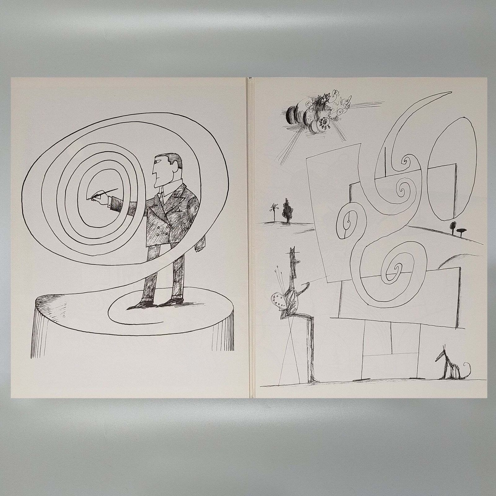 photo furniture Saul Steinberg "Behind The Mirror" No. 157 With Fourteen Lithographs By Maeght Editeur.
