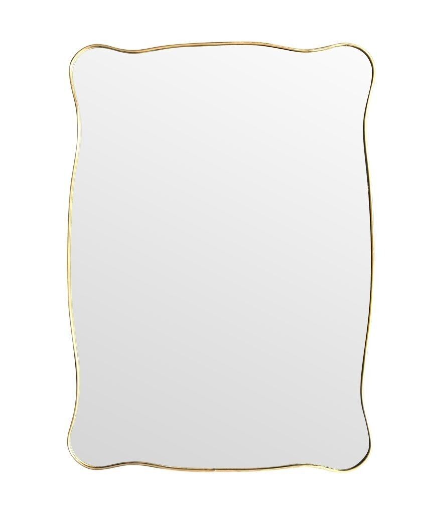 A Lovely Shaped, Landscape Or Portrait, Orignal Italian 1950s Brass Framed Mirror photo Home Decor