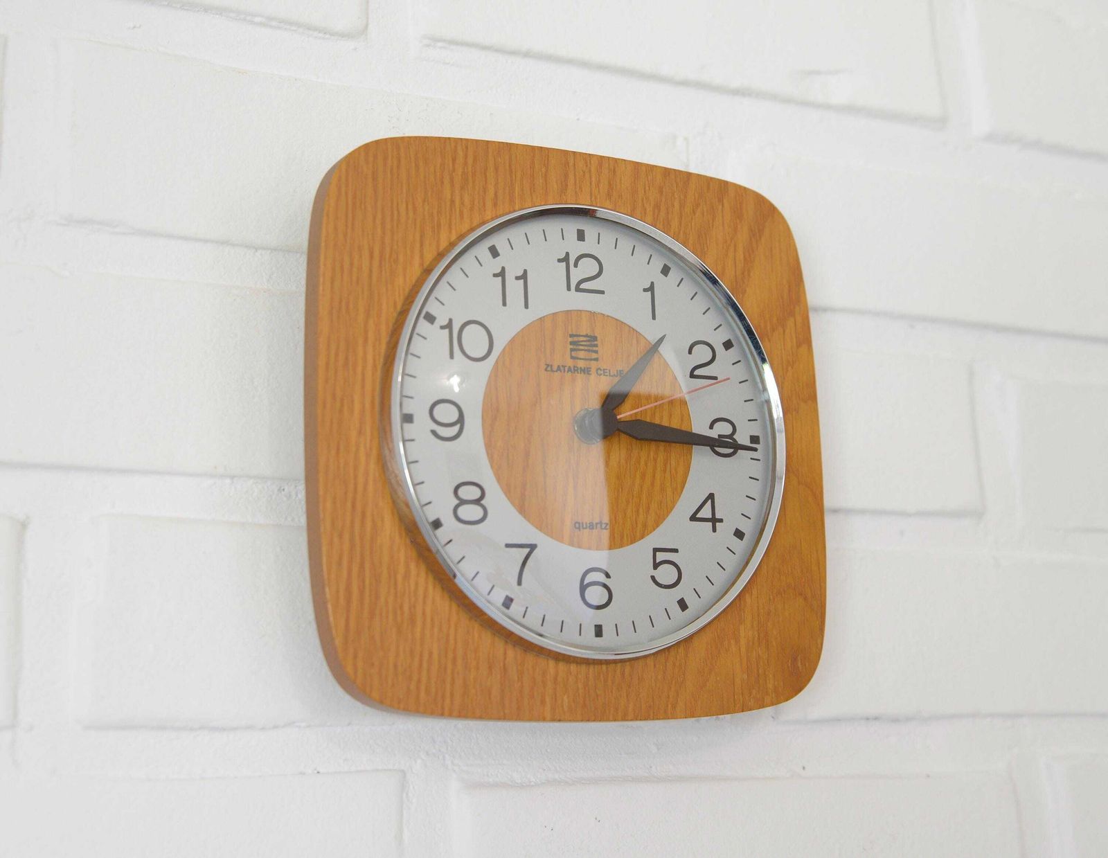 photo furniture Vintage Wooden Wall Clock / Mid Century Modern Working Clock / Farmhouse Wall Decor / Yugoslavia 80's / Retro Kitchen