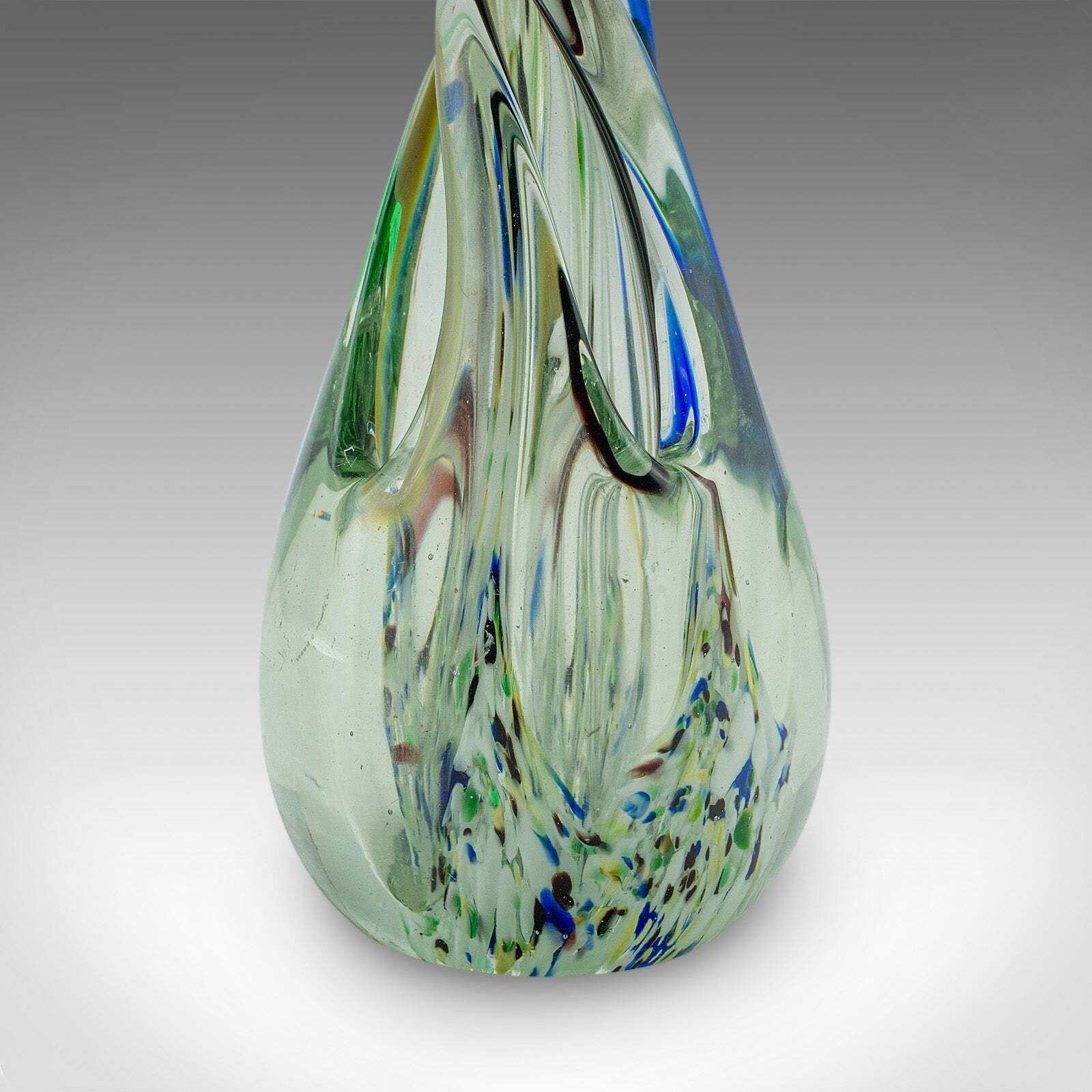 photo for sale Vintage Murano Twist Vase, Italian, Art Glass Posy Sleeve, Paperweight, C.1980